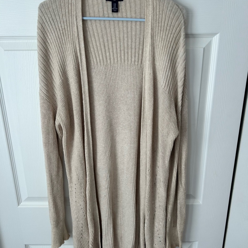 GAP Women's Cream Open-Front Cardigan
